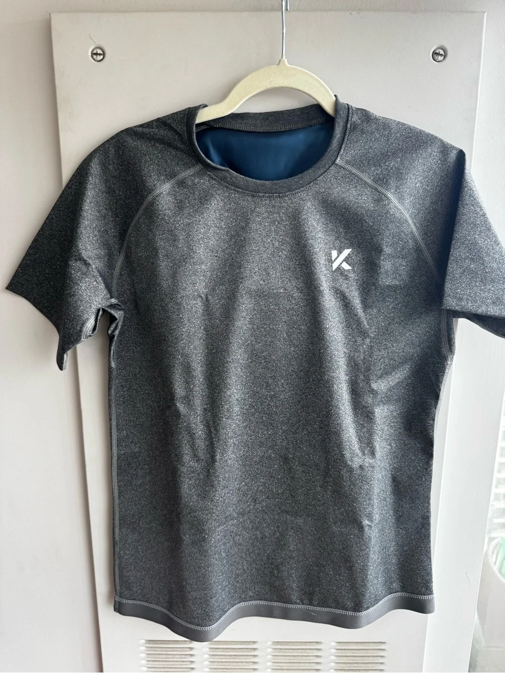 Kewlioo Men’s Heat Trapping Sauna Grey Workout Shirt Size L